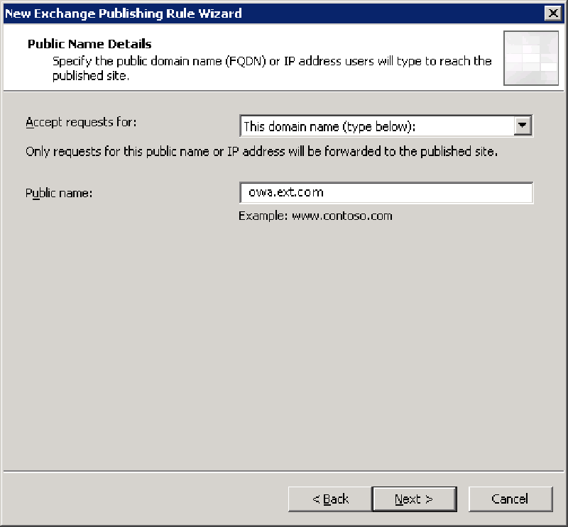 Enter the Public DNS name for the rule