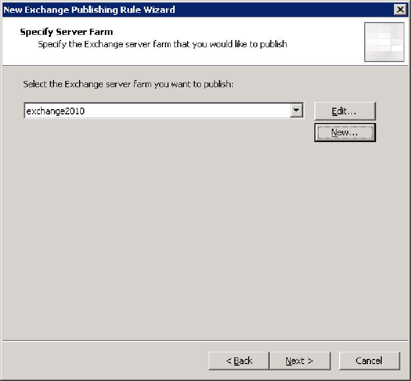 Select the created Web Farm