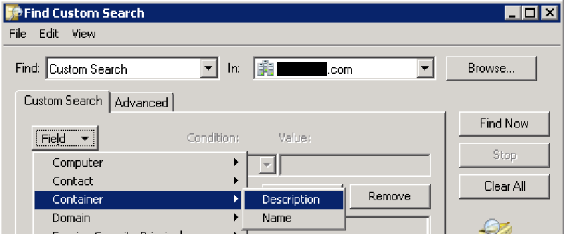 Search Program Data Container