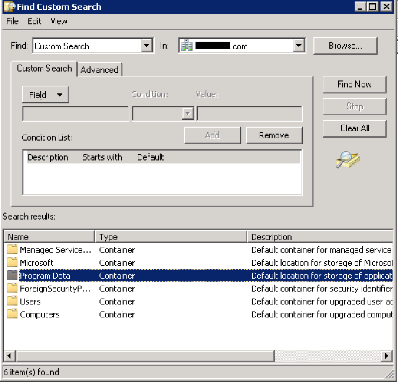 Program Data Container Found