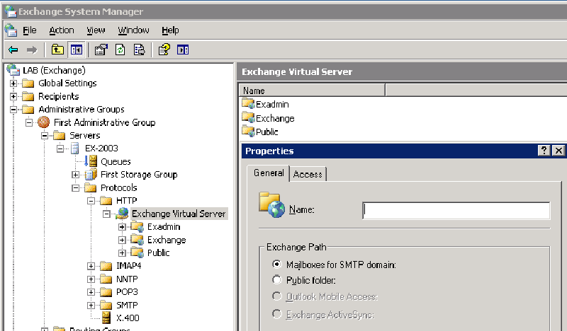 Creating New Virtual Directory With System Manager Grayed out